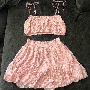 Pink Lily Matching skirt and top